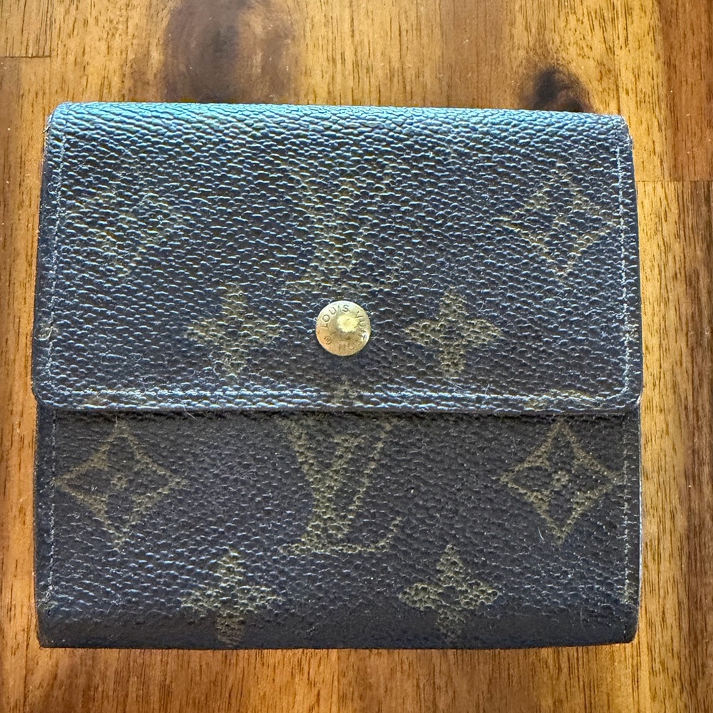 Louis Vuitton Vintage LV Monogram Compact Wallet with Snap Closure